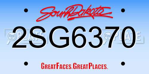 2SG6370 South Dakota License Plate