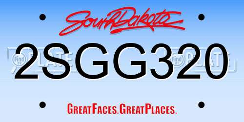 2SGG320 South Dakota License Plate