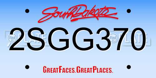 2SGG370 South Dakota License Plate