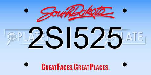 2SI525 South Dakota License Plate