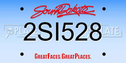 2SI528 South Dakota License Plate