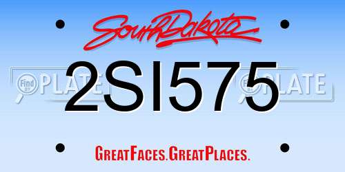 2SI575 South Dakota License Plate