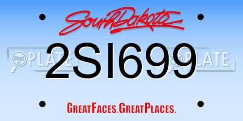 2SI699 South Dakota License Plate