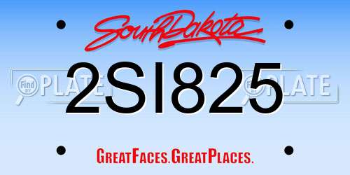 2SI825 South Dakota License Plate