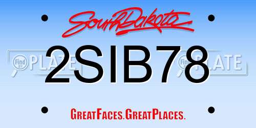 2SIB78 South Dakota License Plate