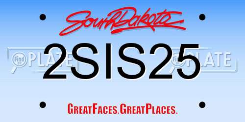 2SIS25 South Dakota License Plate