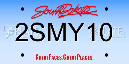 2SMY10 South Dakota License Plate