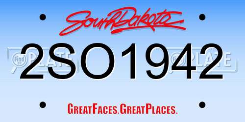2SO1942 South Dakota License Plate