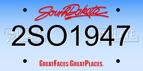 2SO1947 South Dakota License Plate