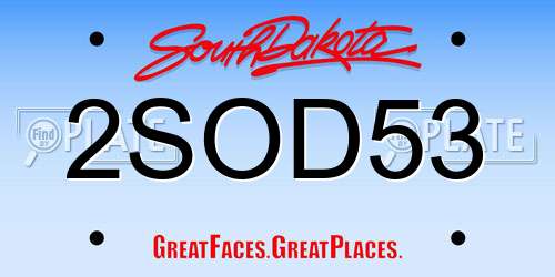 2SOD53 South Dakota License Plate