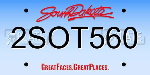2SOT560 South Dakota License Plate