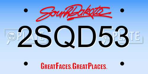 2SQD53 South Dakota License Plate