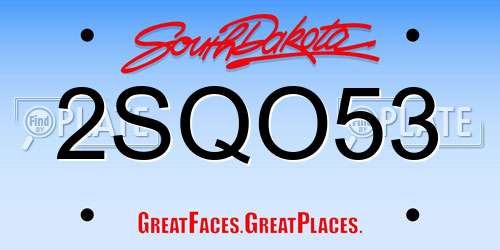 2SQO53 South Dakota License Plate