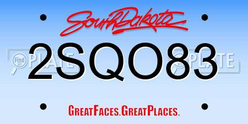 2SQO83 South Dakota License Plate