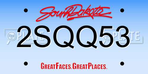 2SQQ53 South Dakota License Plate