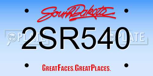 2SR540 South Dakota License Plate