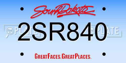 2SR840 South Dakota License Plate
