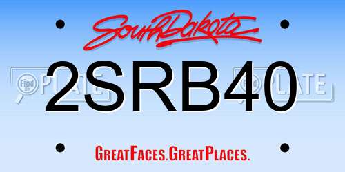 2SRB40 South Dakota License Plate
