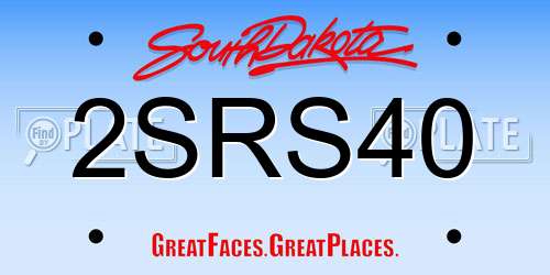 2SRS40 South Dakota License Plate