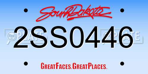 2SS0446 South Dakota License Plate