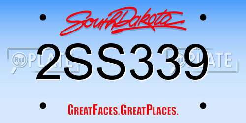 2SS339 South Dakota License Plate