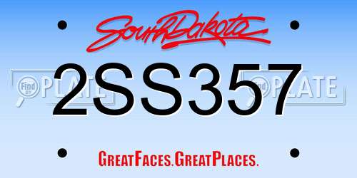 2SS357 South Dakota License Plate