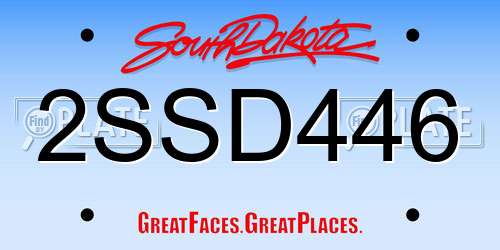 2SSD446 South Dakota License Plate
