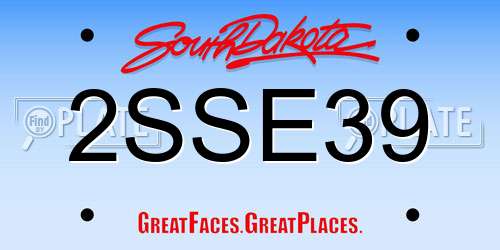 2SSE39 South Dakota License Plate