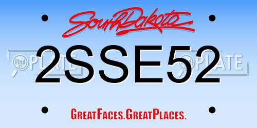 2SSE52 South Dakota License Plate