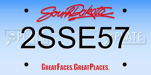2SSE57 South Dakota License Plate