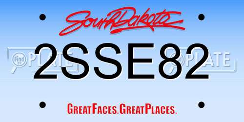 2SSE82 South Dakota License Plate