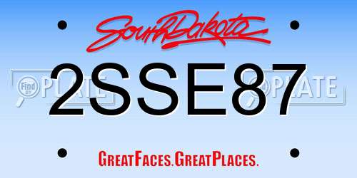 2SSE87 South Dakota License Plate