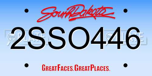 2SSO446 South Dakota License Plate