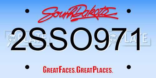 2SSO971 South Dakota License Plate