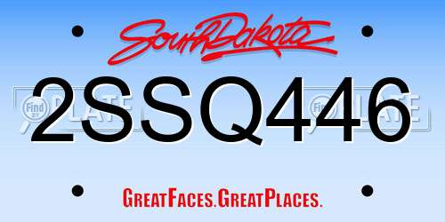 2SSQ446 South Dakota License Plate