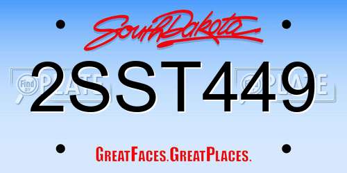 2SST449 South Dakota License Plate