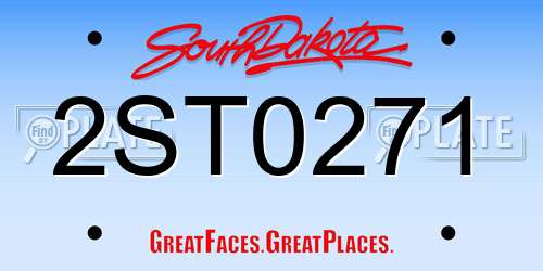 2ST0271 South Dakota License Plate