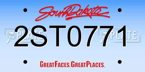 2ST0771 South Dakota License Plate