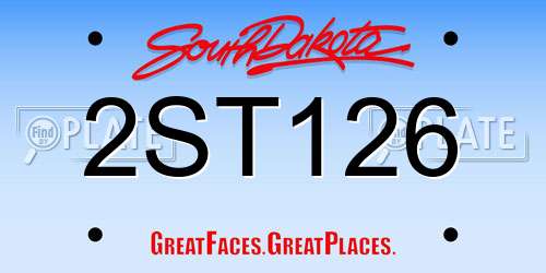 2ST126 South Dakota License Plate