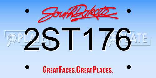 2ST176 South Dakota License Plate