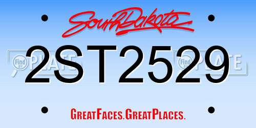 2ST2529 South Dakota License Plate