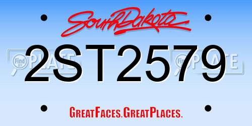 2ST2579 South Dakota License Plate