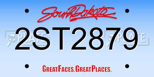 2ST2879 South Dakota License Plate