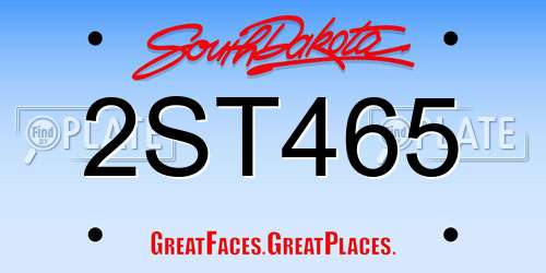 2ST465 South Dakota License Plate