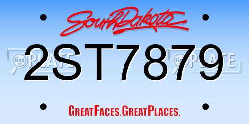 2ST7879 South Dakota License Plate