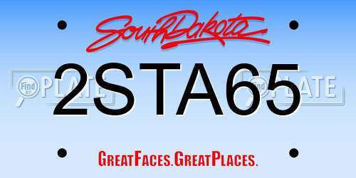 2STA65 South Dakota License Plate