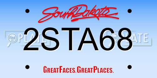 2STA68 South Dakota License Plate