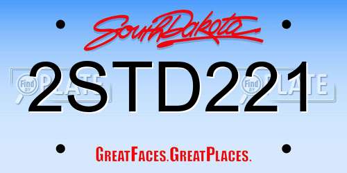 2STD221 South Dakota License Plate