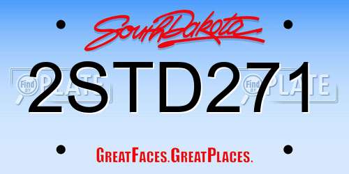 2STD271 South Dakota License Plate
