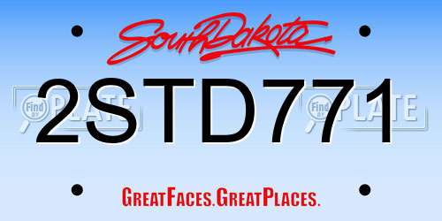2STD771 South Dakota License Plate